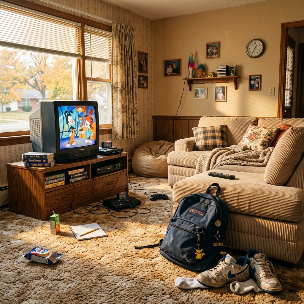 Cozy 90s Living Room CRT TV After School Cartoons